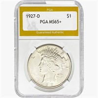 1927-D Silver Peace Dollar PGA MS65+