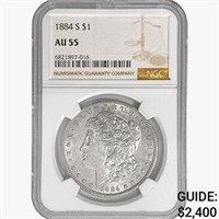 1884-S Morgan Silver Dollar NGC AU55