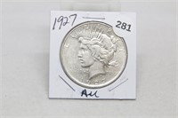 1927 AU Peace Dollar
