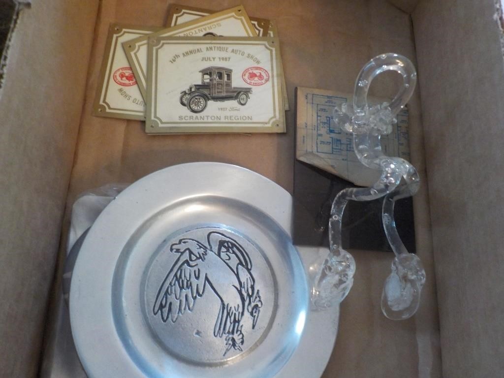 Assorted Antique car plaques sm.