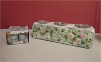 Handpainted Votive Holder with Yankee Candles
