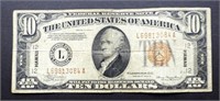 1934 A $10 HAWAII FEDERAL RESERVE NOTE