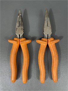 Two Klein Tools 1000v Rated Needle Nose Pliers