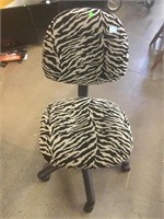 Zebra Print Small Rolling Office Chair