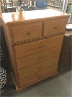 6 Drawer Solid Wood Tall Dresser - good cond.