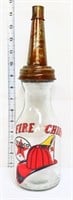 Glass Texaco Fire Chief oil bottle w/ lid