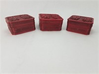 (3 pcs) Chinese Red Trinket / Perfume boxes
