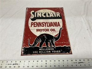Sinclair motor oil, sign, metal