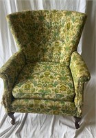 Vintage Wing Back Chair Queen Anne Legs