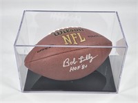 BOB LILLY AUCTION FOOTBALL W/ DISPLAY CASE