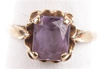 Jewelry 10kt Yellow Gold Purple Stone Ring