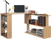 $115  HOMCOM L Shaped Corner Desk  360 Degree Rota