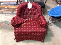 Upholstered armchair - some soiling. Missing one
