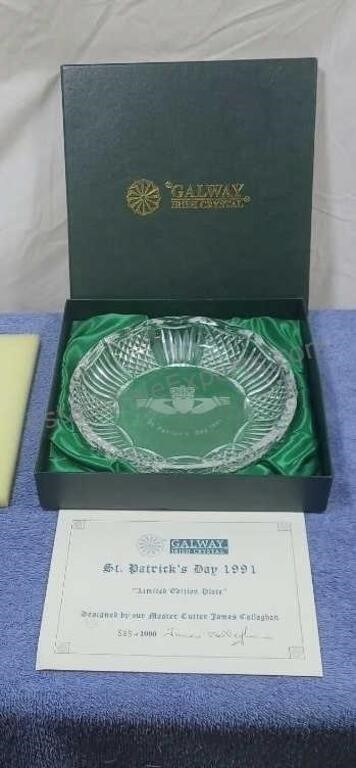 Galway Irish Crystal limited edition plate. 8½"