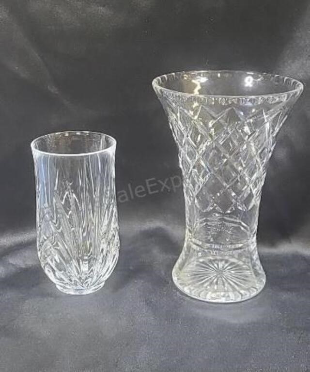 Pressed glass vases. Made in England.