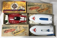 3 Boxed Racing Boat Toys