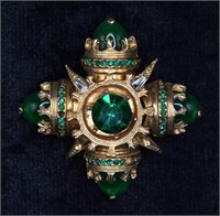Vintage Benedikt NY Maltese Cross Brooch / Pendant