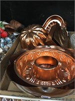 real copper bowl and copper colored decor