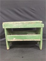 Wooden bench/stool with storage shelf, 22" x 11"