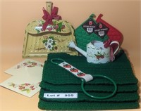 STRAWBERRY THEME PLACEMATS, TOWER HOLDER, POT HOLD