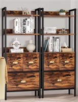 N2240  5 Tier 60in Tall Bookcase with Drawers