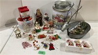 Vintage Christmas ornaments & decor, tin &