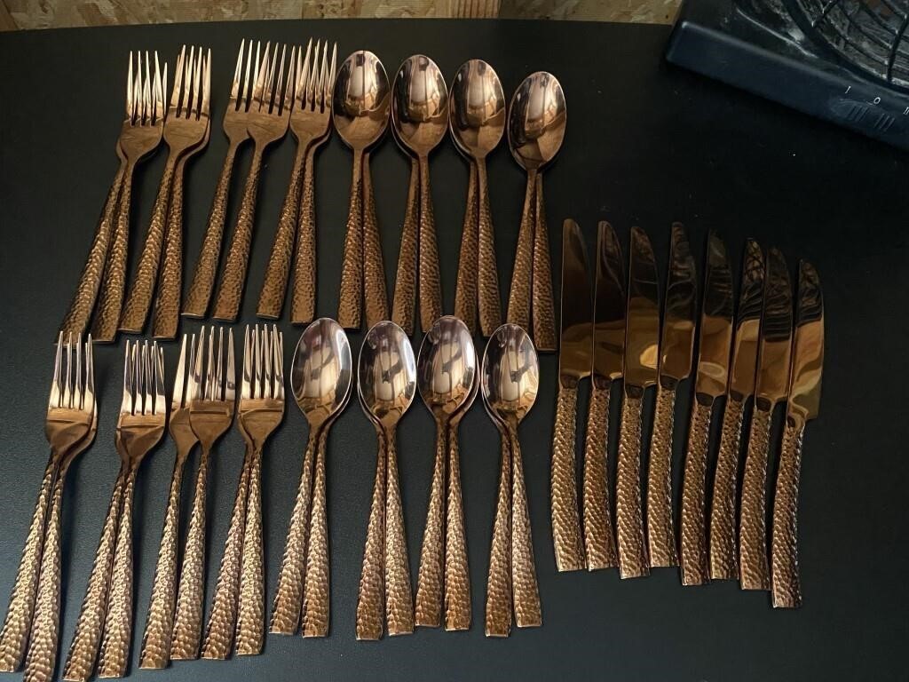 (40) Piece Copper Flatware Set