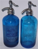 Antique Blue New York Seltzer Water Bottles Lot