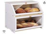 Double Layer Large Bread Box for Kitchen Counter