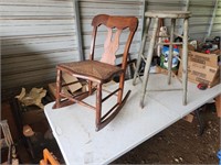 Small Rocker & Tall stool - stool missing 2 rungs