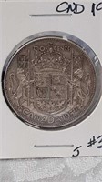 CANADIAN 1952 GEORGE V SILVER 50 CENT PIECE