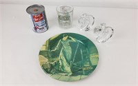 Assiette Rockwell,verre,bougeoirs en verre