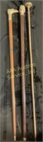 (3) canes with decorative brass grips