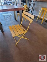 Metal Fold out Chairs, Yellow 4 ea. one lot one $