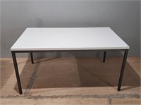 Large Metal Display Table with White Wooden Top