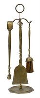 (5) GILT BRASS VASIFORM ACCENT FIREPLACE TOOL SET