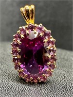 Gold-Plated Sterling Amethyst Pendant