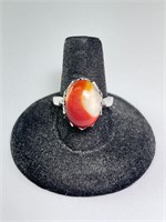 Sterling Agate Ring 6 Grams Size 8.75