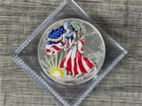 1999 Painted Walking Liberty Silver Dollar