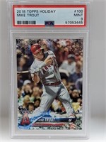 2018 Topps Holiday Mike Trout 100 PSA 9