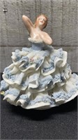 Vintage MZ Ireland Lace Porcelain Figurine 4.75" T