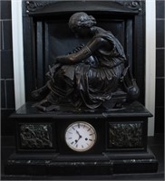 19th Century French Bronze & Marble Clock