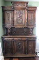 Antique French Solid Walnut Buffet/ Hunt Cupboard