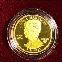 2009-W $10 Anna Harrison Gold Coin 1/2Oz PR