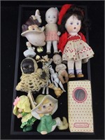 Vintage bisque, ceramic and porcelain dolls and