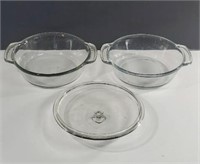 Pair of Anchor Hocking Anchor Ovenware 2 QT Clear