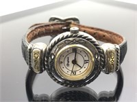 Vintage Silver Brighton Leather Wrist Watch