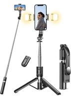 New, Selfie Stick Tripod with Light, 45'' Selfie