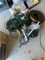 Box of lights and extension cords