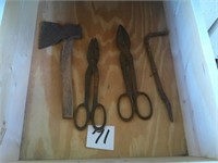 Hatchet / Vintage Tin Snips Lot